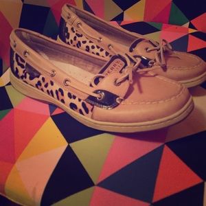 Cheetah Print Angelfish Sperry Boat Shoes