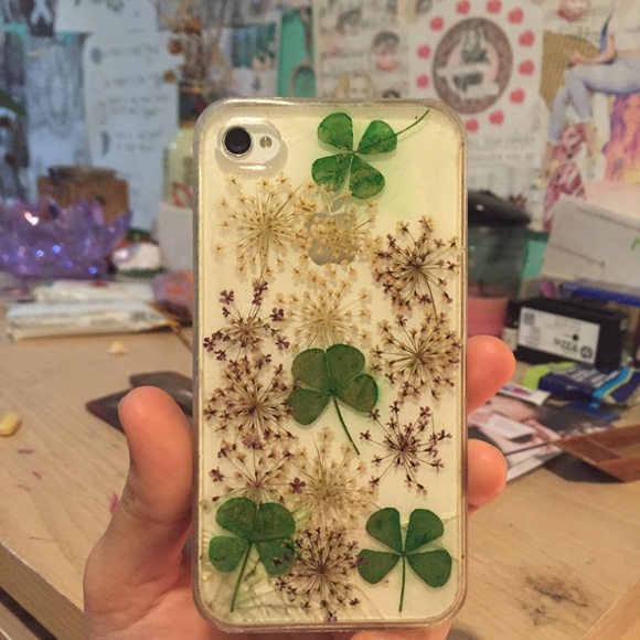 IPHONE 4S Case with REAL plants