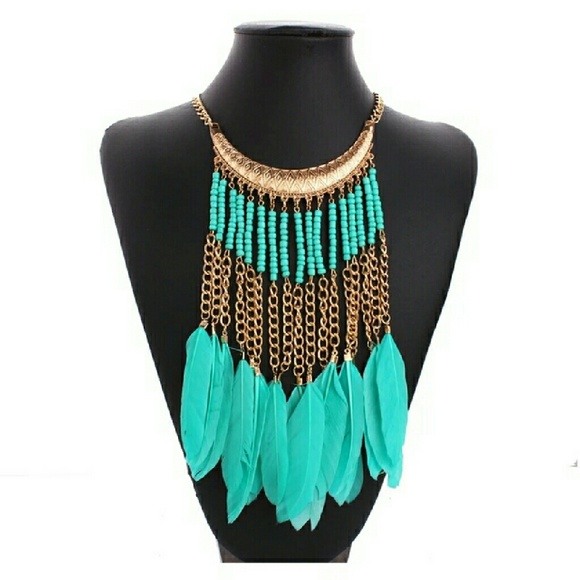 COMING SOON! Tribal Long Feather Necklace - Picture 2 of 2