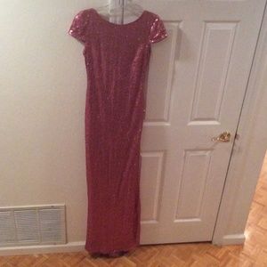Badgley Mischka Floor Length Sequined Dress