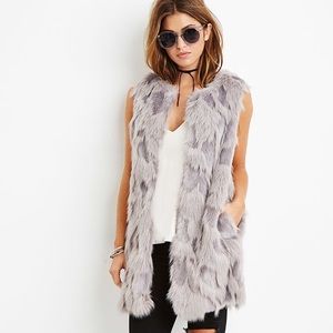 Grey Faux Fur Vest