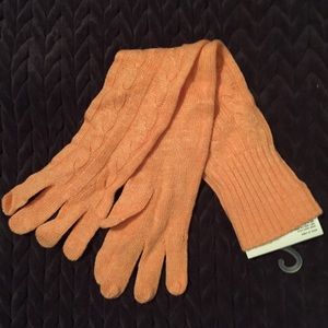 Uni Qlo orange cashmere blend gloves. NTW