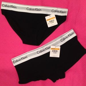 NWT CK Modern Cotton Bikini & Hipster SMALL, Black