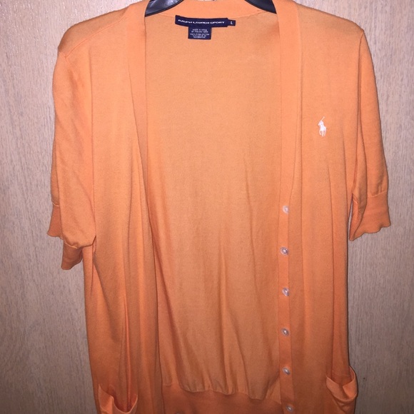 Orange Polo Ralph Lauren Sport knit cardigan