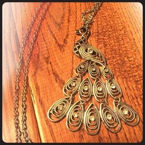 Silver Peacock Necklace