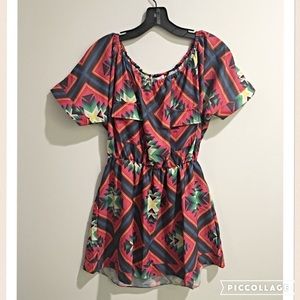 Sabo Skirt Patterned Off the Shoulder Dress NWT