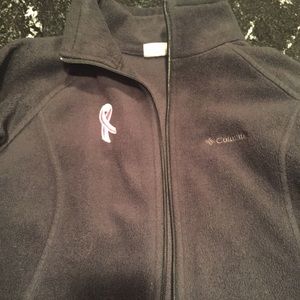 Columbia Fleece jacket w/ breast cancer ribbon