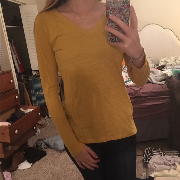 Mustard long sleeved tee shirt - Picture 1 of 2