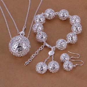 Fashion 925 silver plated jewelry set