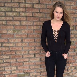 X tie up bodysuit (onesie)