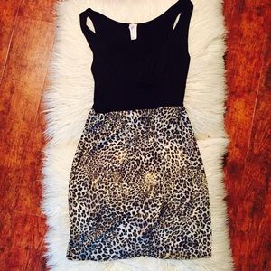 Misope Leopard Print Sleeveless Dress Sz S