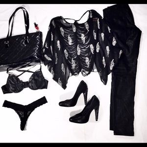 Leopard Print Sheer Top Fringe Back Sz S