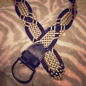 Brown and gold woven belt