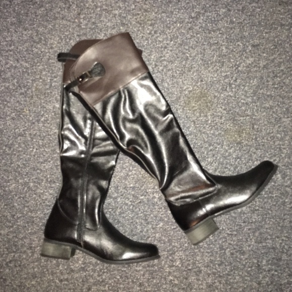 Faux Leather Riding Boots - Picture 2 of 4