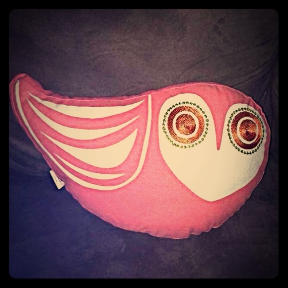 Pink Owl Embroidered Pillow by JonathanAdler
