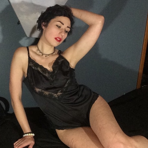 Black lace cutout teddy
