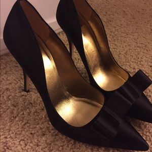 Kate Spade Black Satin Pumps