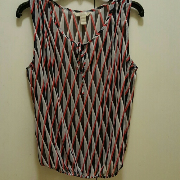 Black,red and white blouse