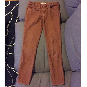 Madewell tan corduroy ankle pants