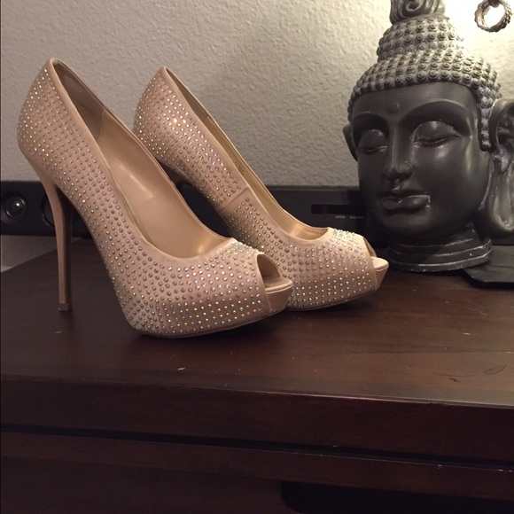 Cream Studded Heels