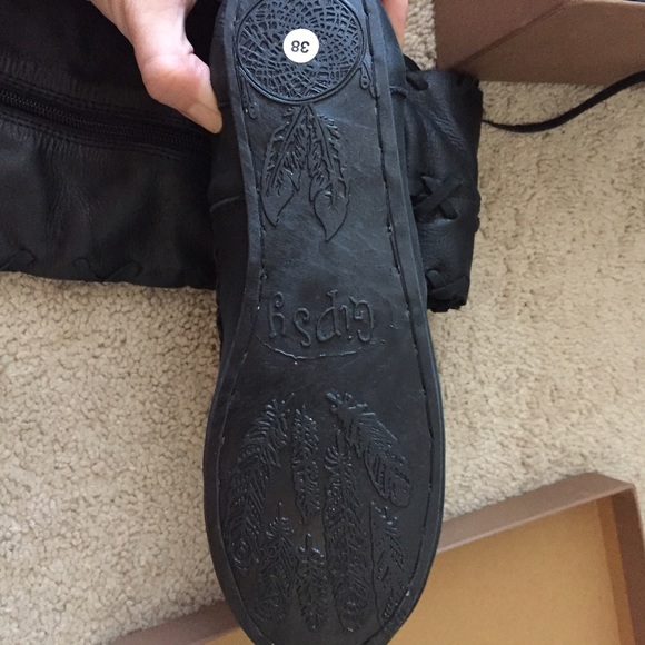 Gypsy Dharma Black Leather OTK boots! NWT, 37 - Picture 3 of 4