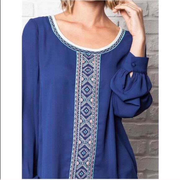 The LELANI tribal top - NAVY BLUE - Picture 2 of 3