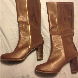 Comfy and sexy brown stretch calf boots