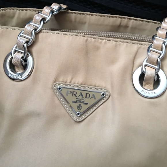 Prada mini shoulder bag in beige.  Condition 8/10. - Picture 2 of 4