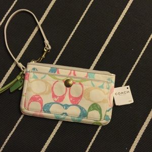 Colorful Scribble Coach Wristlet