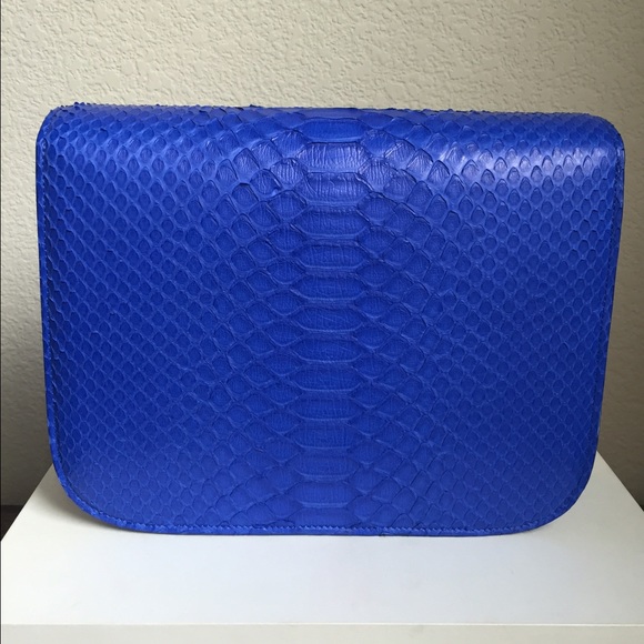 Celine Python Medium Box Bag in Indigo, NIB - Picture 2 of 4