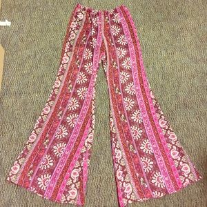 Long bell bottom printed pants