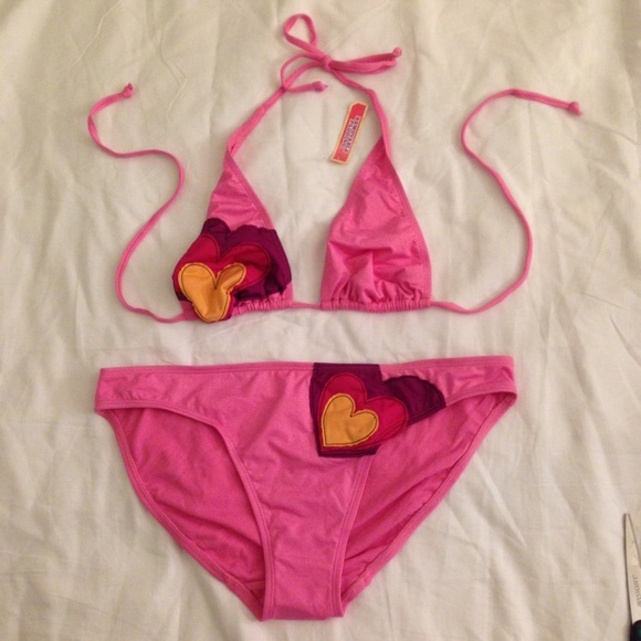 NWT Old Navy Pink Heart Bikini - Picture 2 of 4