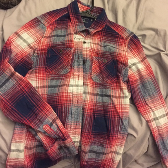 American Eagle Plaid Flannel Button Down Shirt