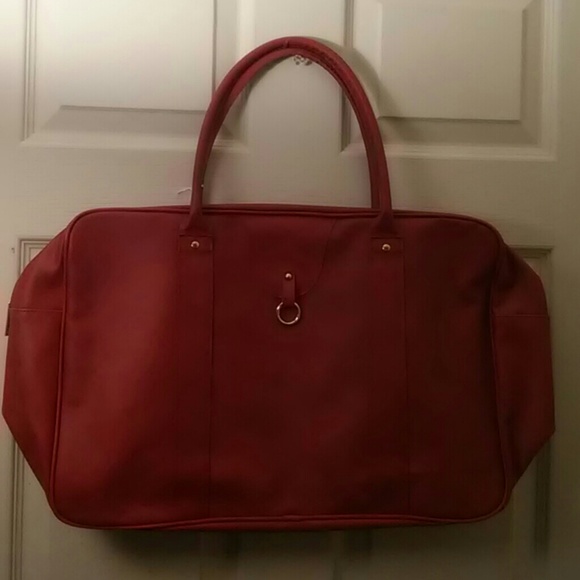 Zara Red Leather Duffle Bag