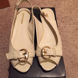 Size 6 off white flats