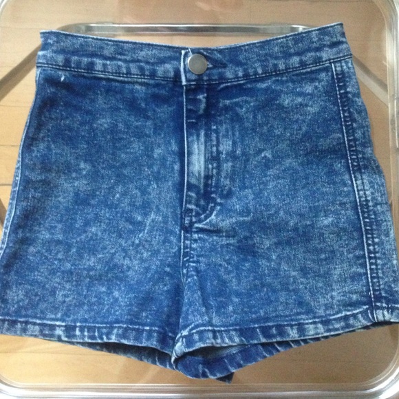 High waist denim shorts, stretch. Never worn.