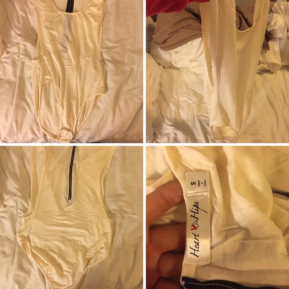 Nude cream side boob bodysuit size small
