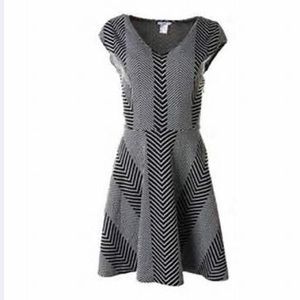 Black and white chevron dress