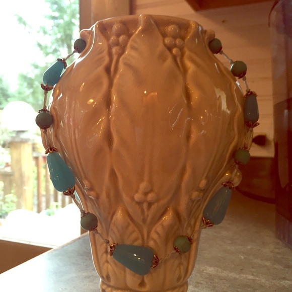 Turquoise and glass bead necklace