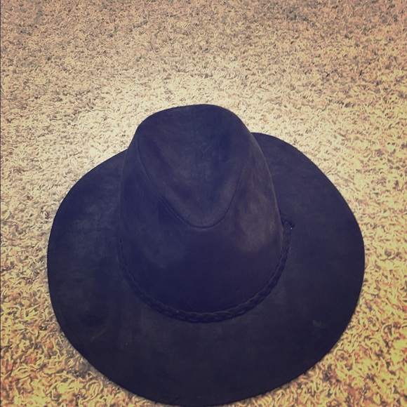 Wide brimmed black hat