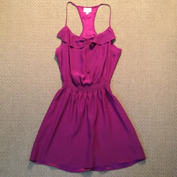 Parker racer back cinch waist dress, purple, M