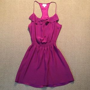 Parker racer back cinch waist dress, purple, M