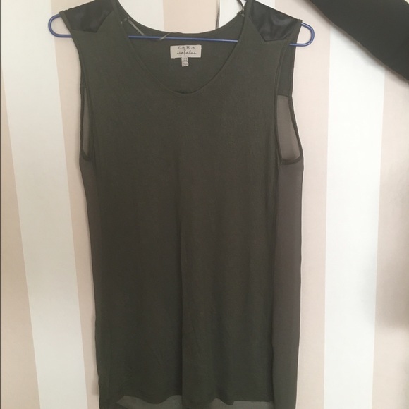 Zara top with pleather inserts