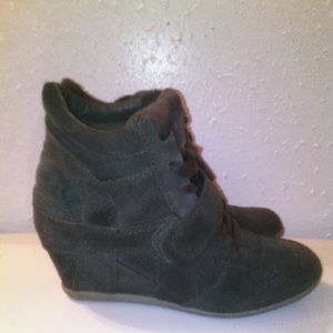 Olive Green Wedge Sneakers