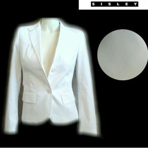 Sisley fitted white blazer
