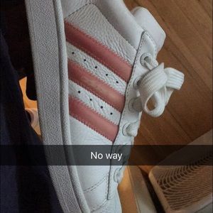 Baby pink Adidas Superstars
