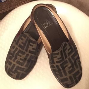 Fendi Zucca slip on mules - flat - 100% Authentic