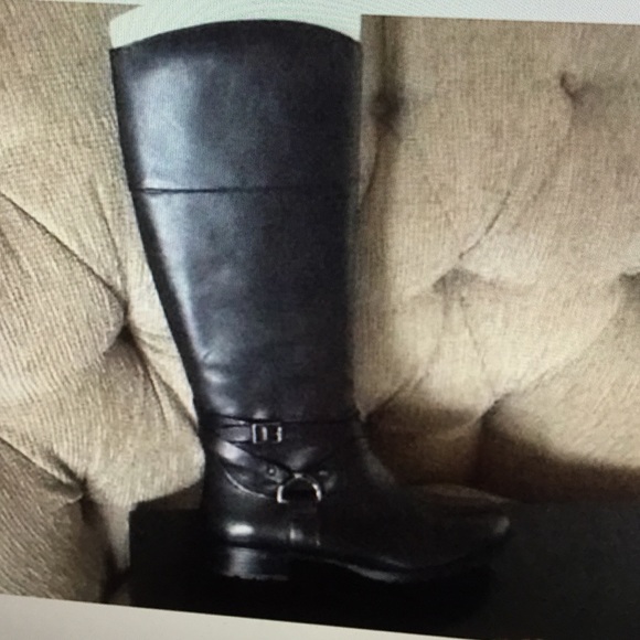 Ralph Lauren black Savion leather boot 6.5 m nib