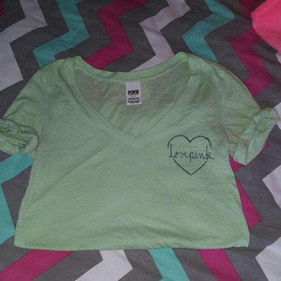 Light green Love Pink v-neck