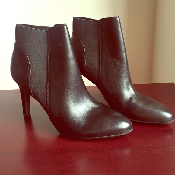 Franco Sarto black leather ankle boots